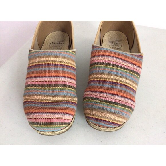 Dansko Vegan Woven Striped Clogs Womens 38 - Picture 2 of 7